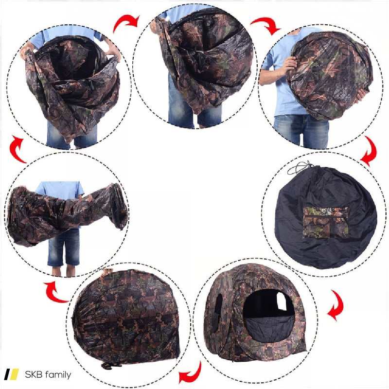 Portable Pop Up Ground Camo Blind Hunting Enclosure 240615-229401