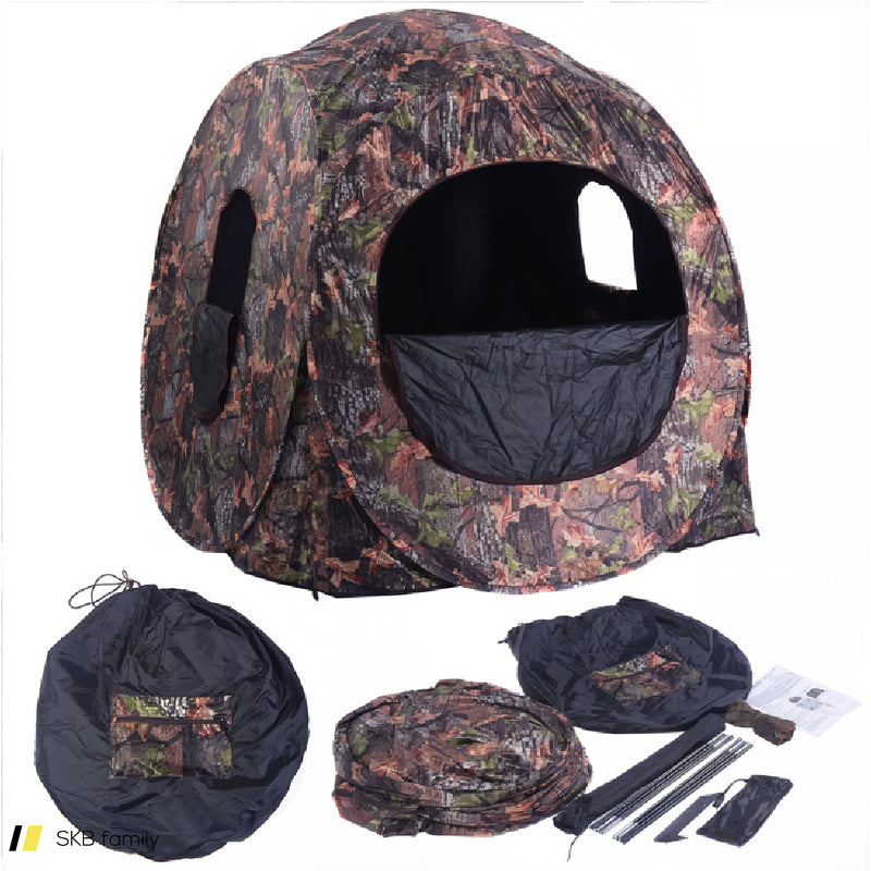 Portable Pop Up Ground Camo Blind Hunting Enclosure 240615-229401