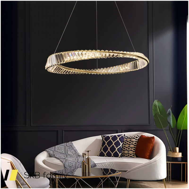 **Chandelier Gold Crystal Circle 240514-230120**"