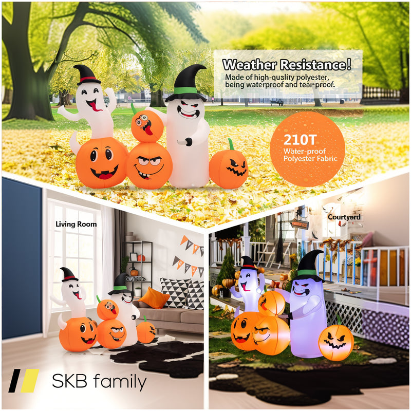 6 Feet Halloween Inflatable Pumpkins And Ghosts With Led Lights 240615-230177