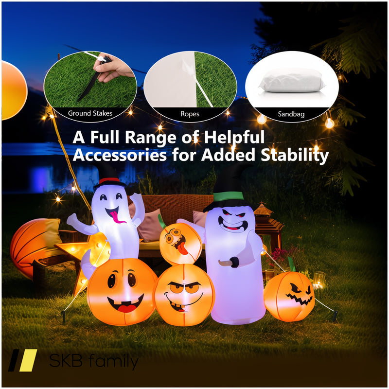 6 Feet Halloween Inflatable Pumpkins And Ghosts With Led Lights 240615-230177