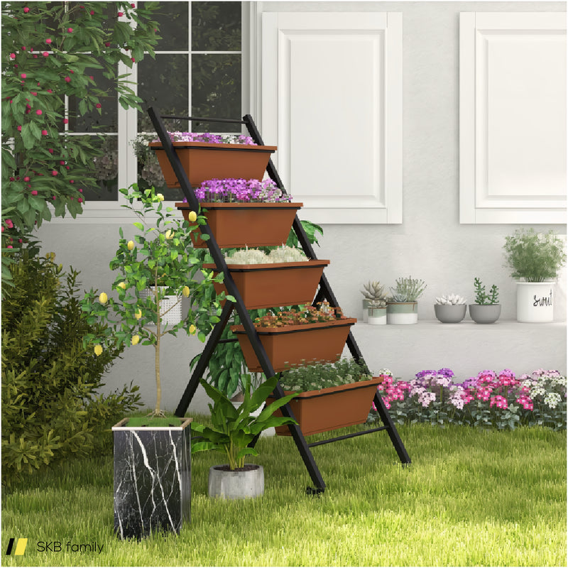 5-Tier Vertical Raised Garden Bed With Wheels And Container Boxes 240615-230181