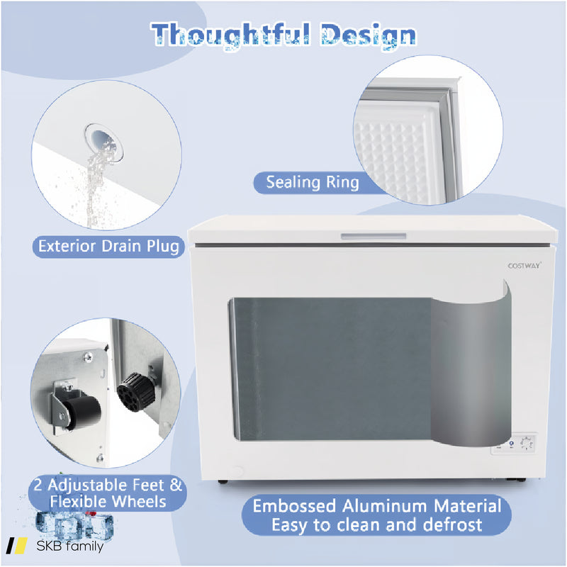 Compact Deep Freezer With 7-Level Adjustable Temperature And Removable Basket 240615-230185