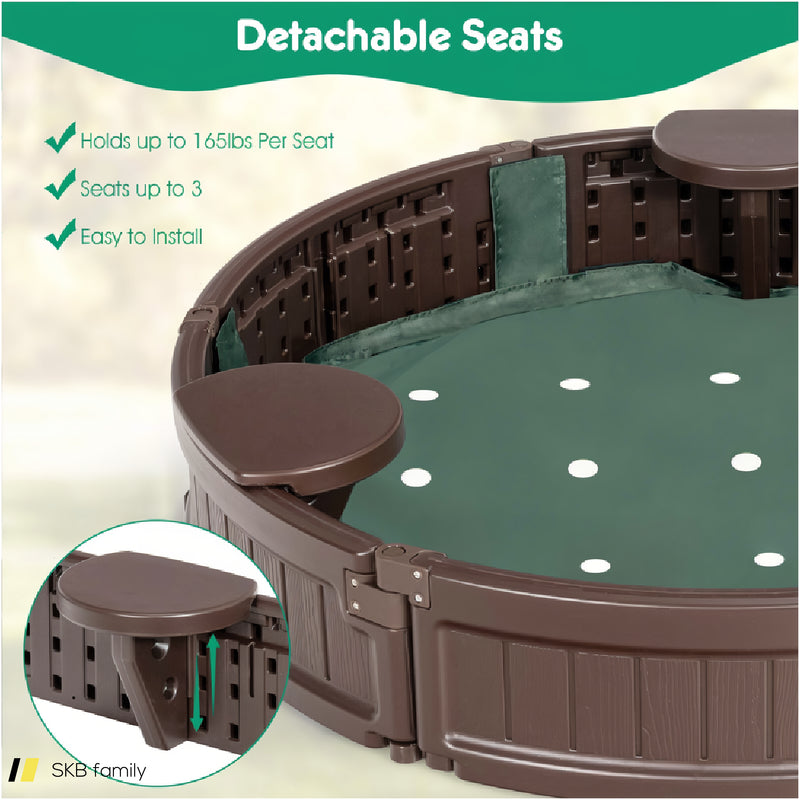 Sandbox With Built-In Corner Seat And Cover 240615-230186