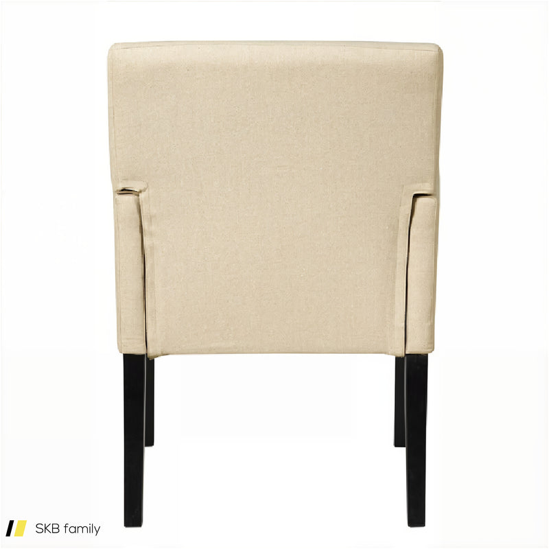 Fabric Upholstered Executive Guest Armchair With Rubber Wood Legs 240615-230190