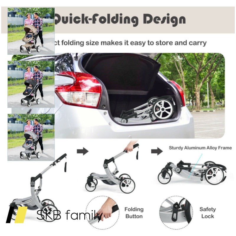 2-In-1 Foldable High Landscape Baby Stroller With Diaper Bag 240615-230195