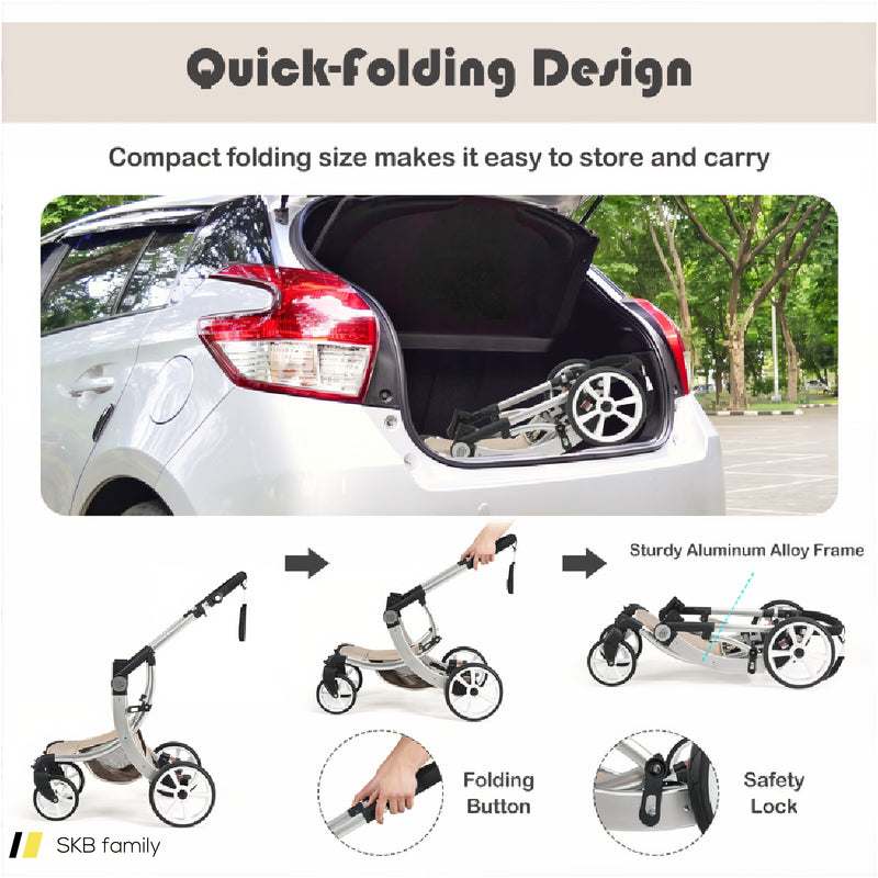 2-In-1 Foldable High Landscape Baby Stroller With Diaper Bag 240615-230195