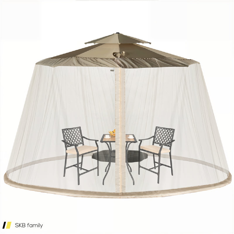 8-12 Feet Patio Umbrella Table Mesh Screen Cover Mosquito Netting 240615-230199