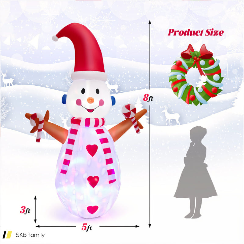 8 Feet Christmas Snowman Decoration Inflatable Xmas Decor 240615-230202