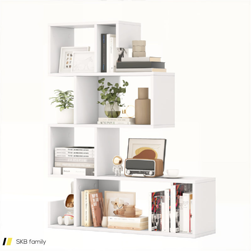 5-Tier S-Shaped Bookshelf Geometric Z-Shelf Bookcase With Open Cubes 240615-230204