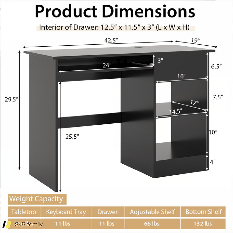 Wooden Computer Desk With Cpu Stand 240515-230770