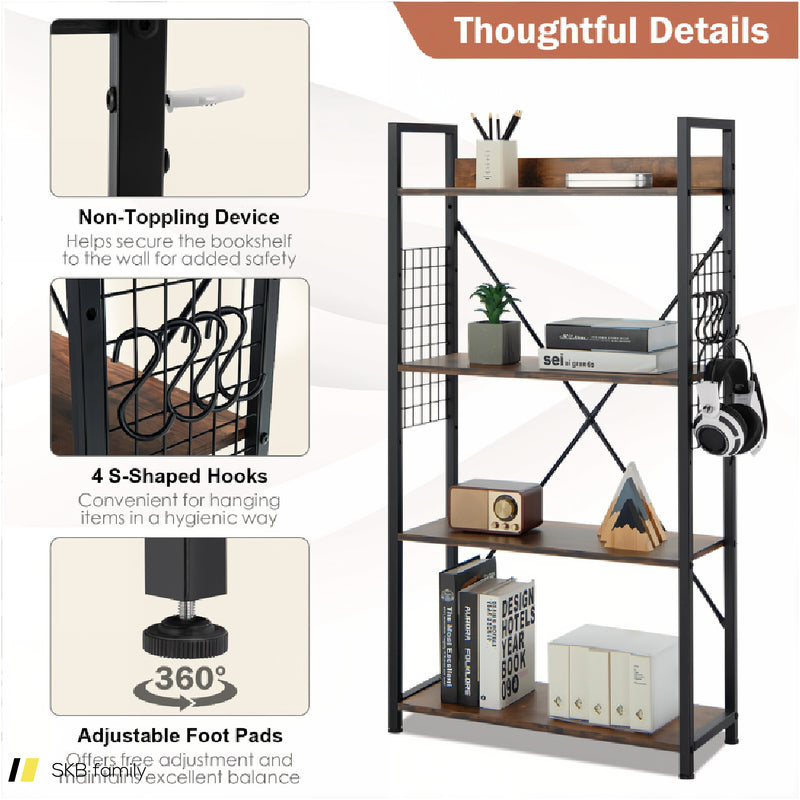 4 -Tier Industrial Open Storage Bookshelf 240515-230787