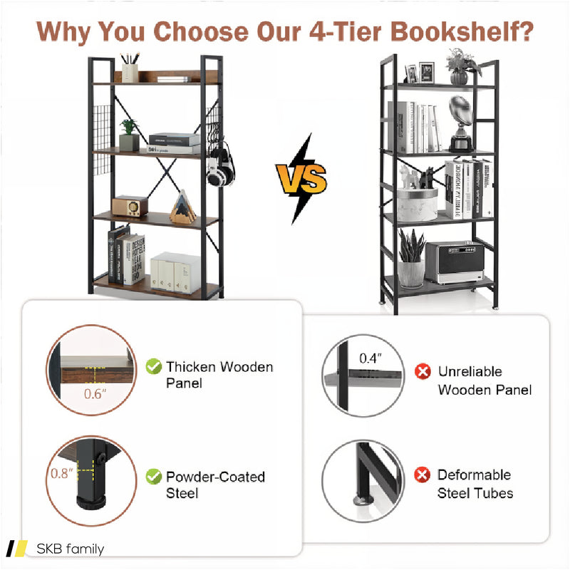 4 -Tier Industrial Open Storage Bookshelf 240515-230787