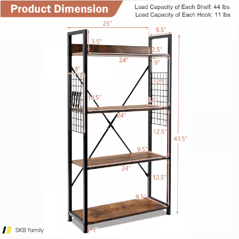 4 -Tier Industrial Open Storage Bookshelf 240515-230787