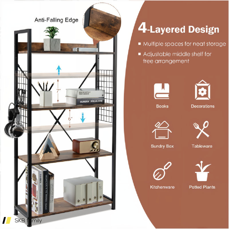 4 -Tier Industrial Open Storage Bookshelf 240515-230787