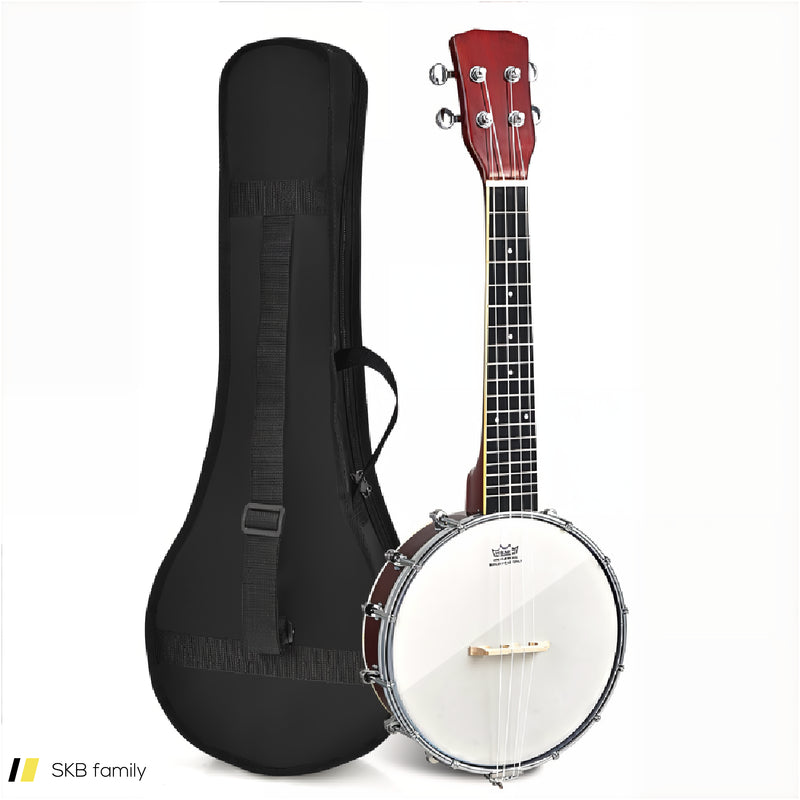 24 Inch Sonart 4-String Banjo Ukulele With Remo Drumhead And Gig Bag 240615-230792