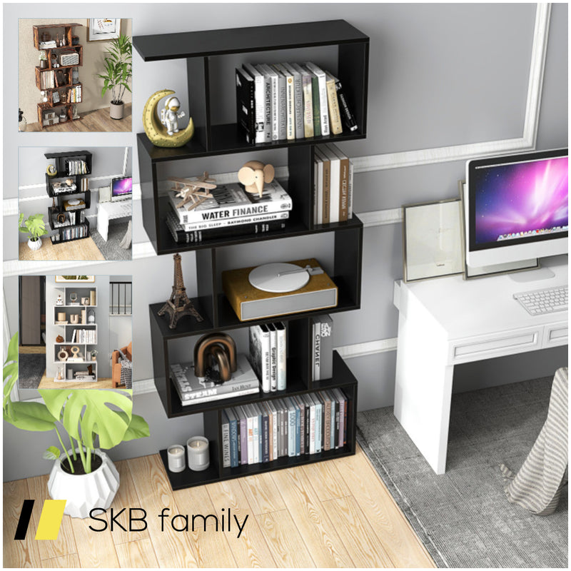 5-Tier Bookshelf With Anti-Toppling Device For Living Room Home Office 240515-230803