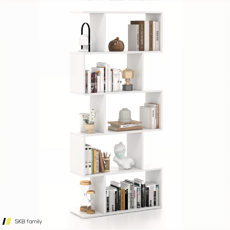 5-Tier Bookshelf With Anti-Toppling Device For Living Room Home Office 240515-230803