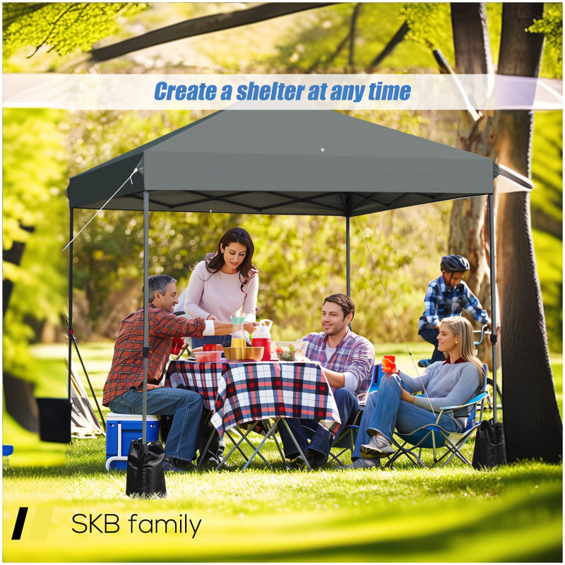 8 X 8 Feet Outdoor Pop-Up Canopy Tent With Portable Roller Bag And Sand Bags 240515-230804