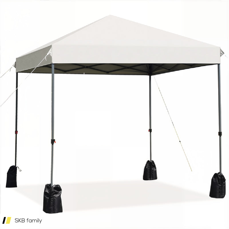 8 X 8 Feet Outdoor Pop-Up Canopy Tent With Portable Roller Bag And Sand Bags 240515-230804