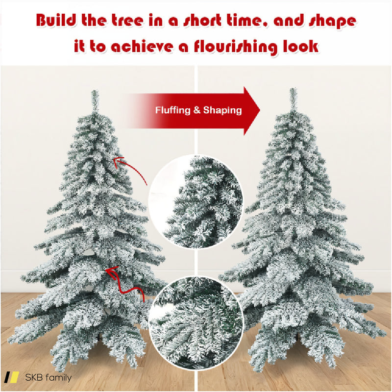 6 Feet Snow Flocked Artificial Pvc Christmas Tree 240515-230809