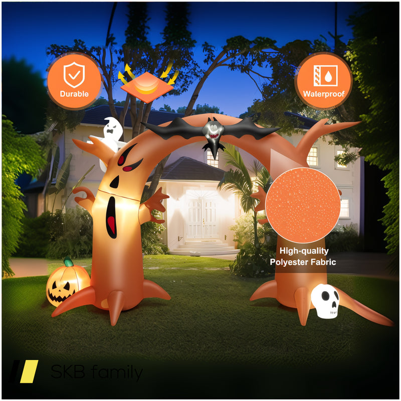 8 Feet Tall Halloween Inflatable Dead Tree Archway Decor With Bat Ghosts And Led Lights 240515-230814