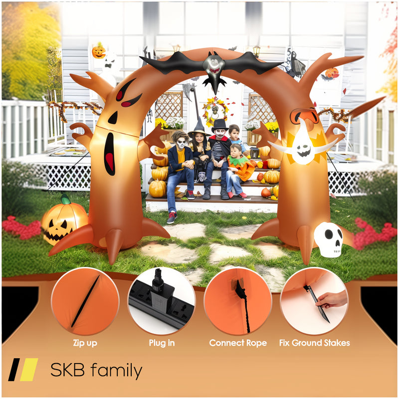 8 Feet Tall Halloween Inflatable Dead Tree Archway Decor With Bat Ghosts And Led Lights 240515-230814