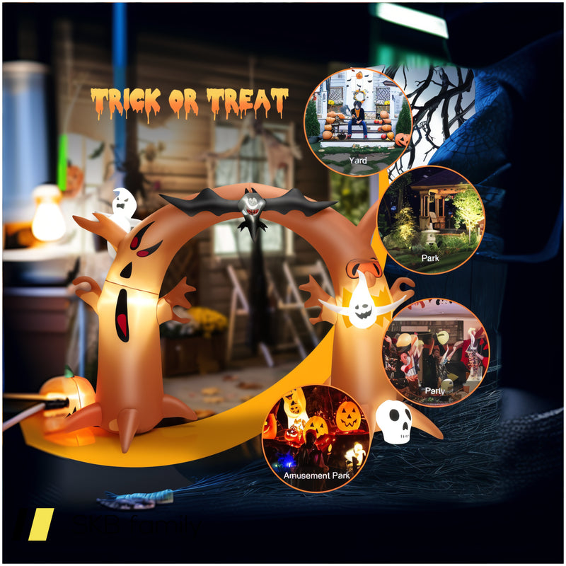 8 Feet Tall Halloween Inflatable Dead Tree Archway Decor With Bat Ghosts And Led Lights 240515-230814