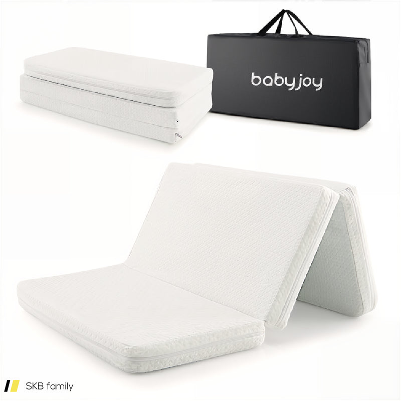 38 X 26 Inch Tri-Fold Pack And Play Mattress Topper Mattress Pad With Carrying Bag 240515-230815