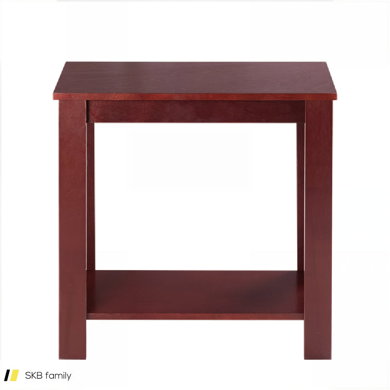 2-Tier Modern Compact End Table With Storage Shelf 240515-230816