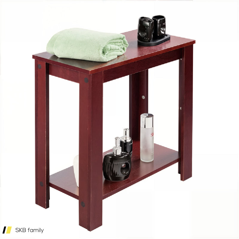 2-Tier Modern Compact End Table With Storage Shelf 240515-230816