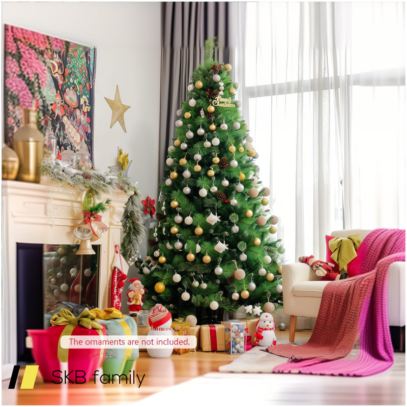 Pre-Lit Hinged Christmas Tree With Pine Cones And Red Berries 240515-230825