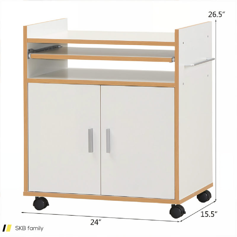 Kitchen Island On Wheels With Removable Shelf And Towel Rack 240515-230836