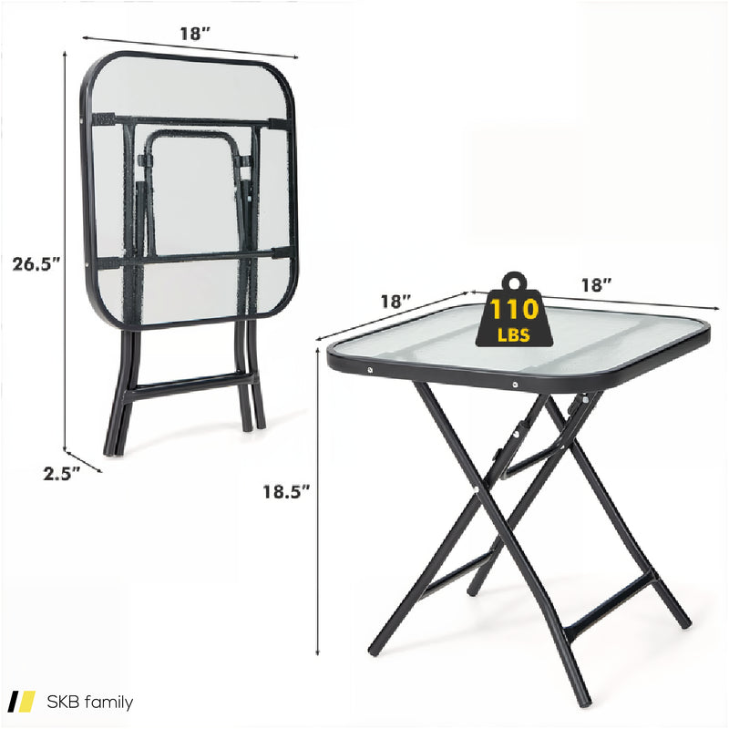 18 Inch Square Patio Bistro Table With Rustproof Frame 240515-230837