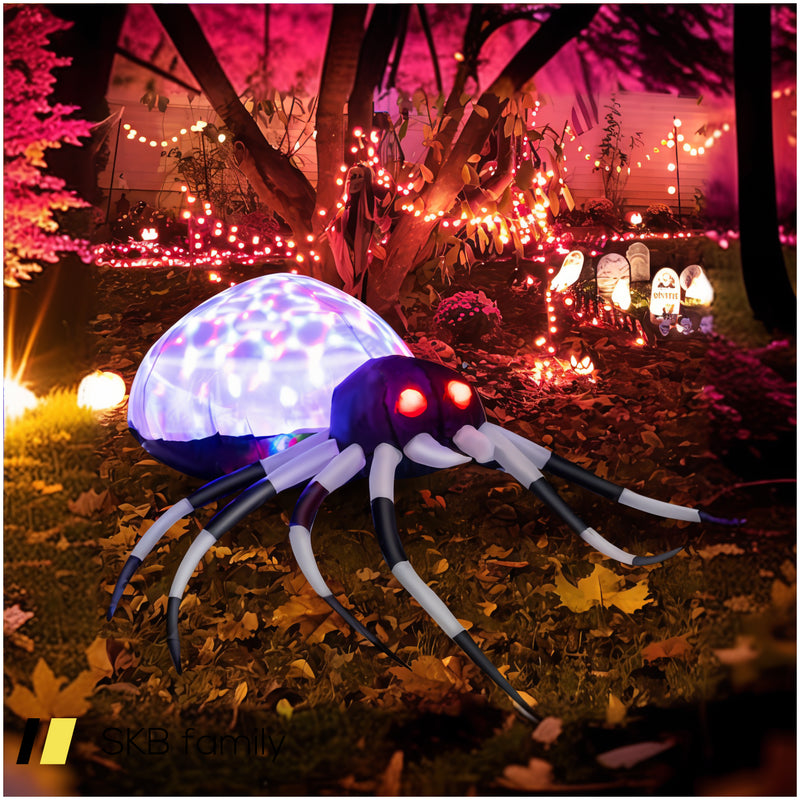 3.5 Feet Wall Halloween Inflatable Spider With Multi-Color Lights And Built-In Blower 240515-230844