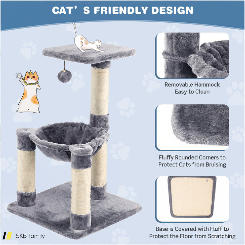 Multi-Level Cat Tree With Scratching Posts And Cat Hammock 240515-230845