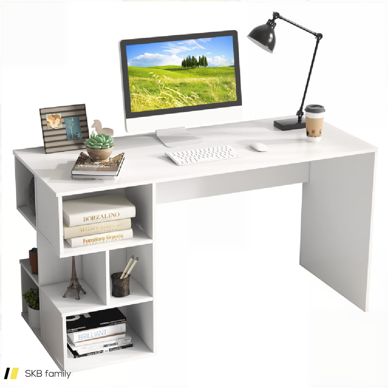 Modern Computer Desk With 3 Tier Storage Shelves For Home Office 240515-230846