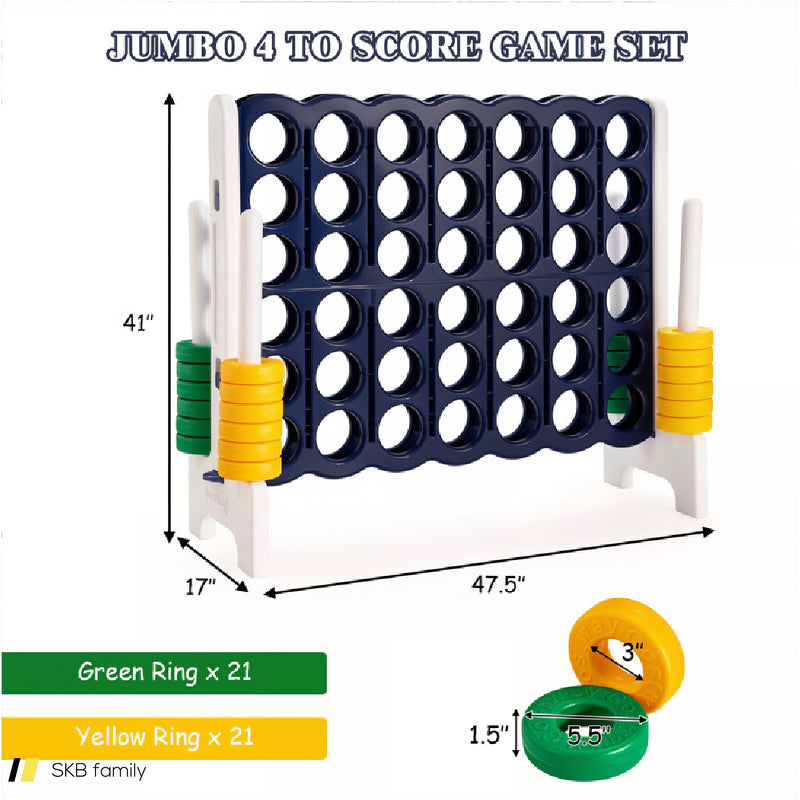 3.5 Feet Tall Jumbo 4 To Score Giant Game Set With 42 Jumbo Rings 240615-230850