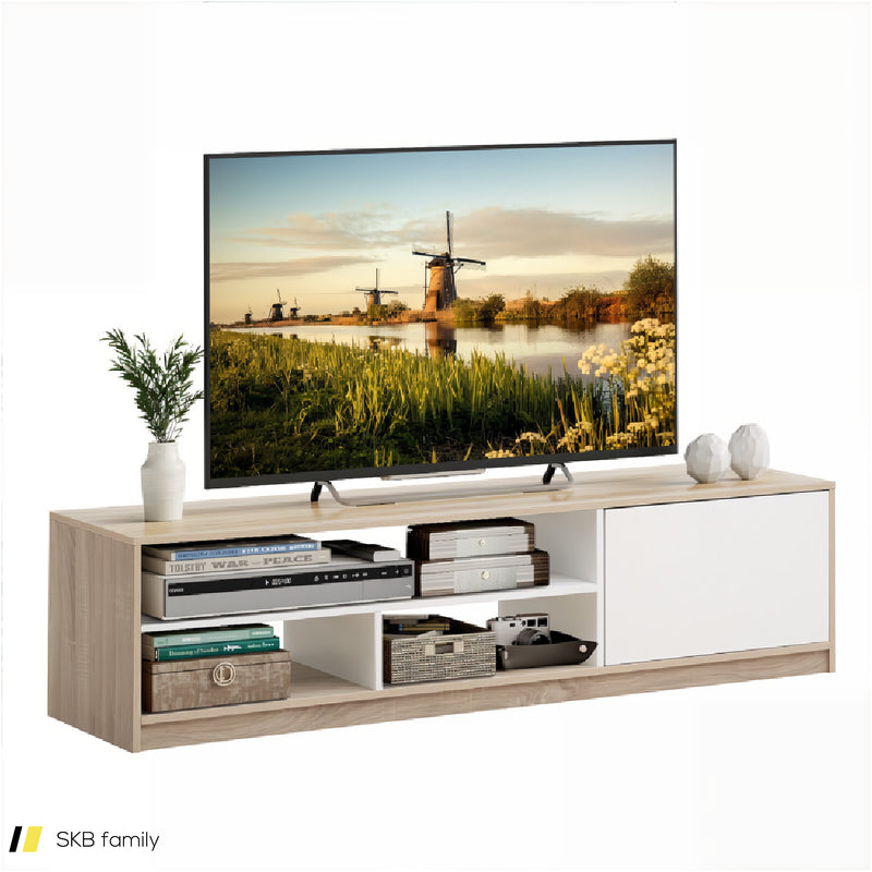 63 Inch Tv Stand With Push-To-Open Door Cabinet For Tvs Up To 75 Inch 240615-230851