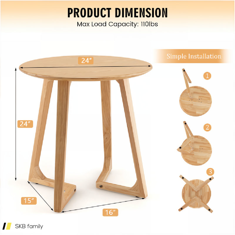 24 Inch Round End Table With Adjustable Foot Pads 240615-230855