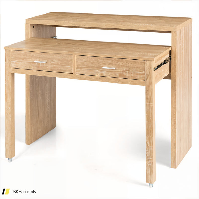 Extendable Computer Desk With Pull Out Secondary Desk 240615-230859