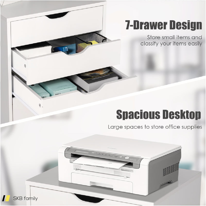 Mobile Lateral Filing Organizer With 7 Drawers And Wheels 240615-230861