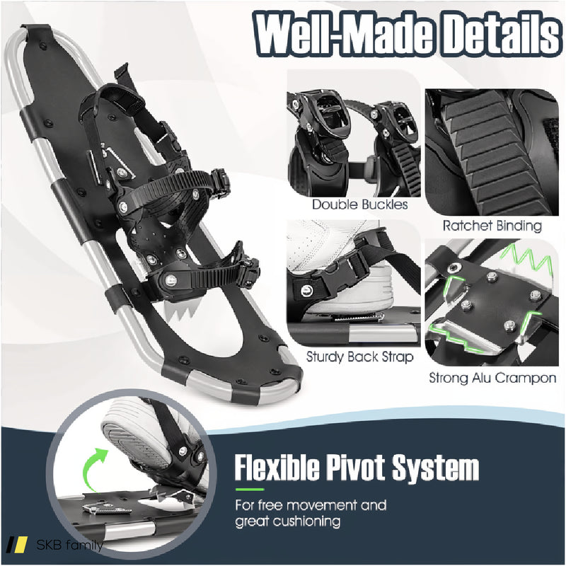 21/25/30 Inch 4-In-1 Lightweight Terrain Snowshoes With Flexible Pivot System 240615-230863