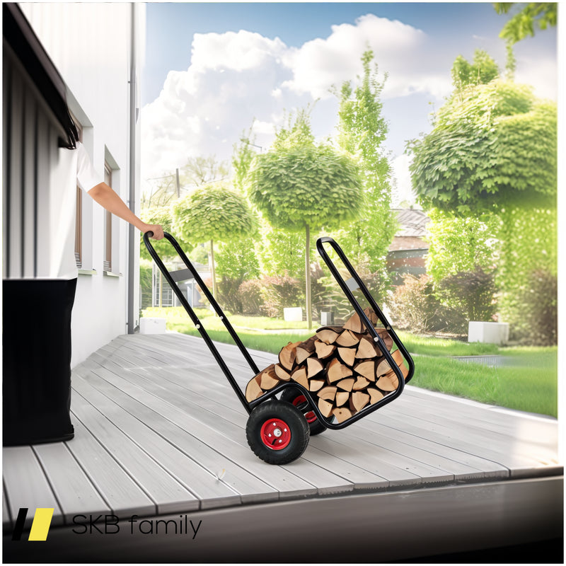 Firewood Log Cart Carrier With Wear-Resistant And Shockproof Rubber Wheels 240615-230867