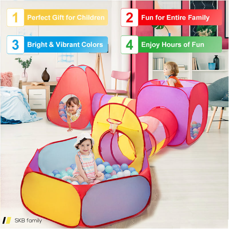 7 Pieces Kids Ball Pit Pop Up Play Tents 240615-230871