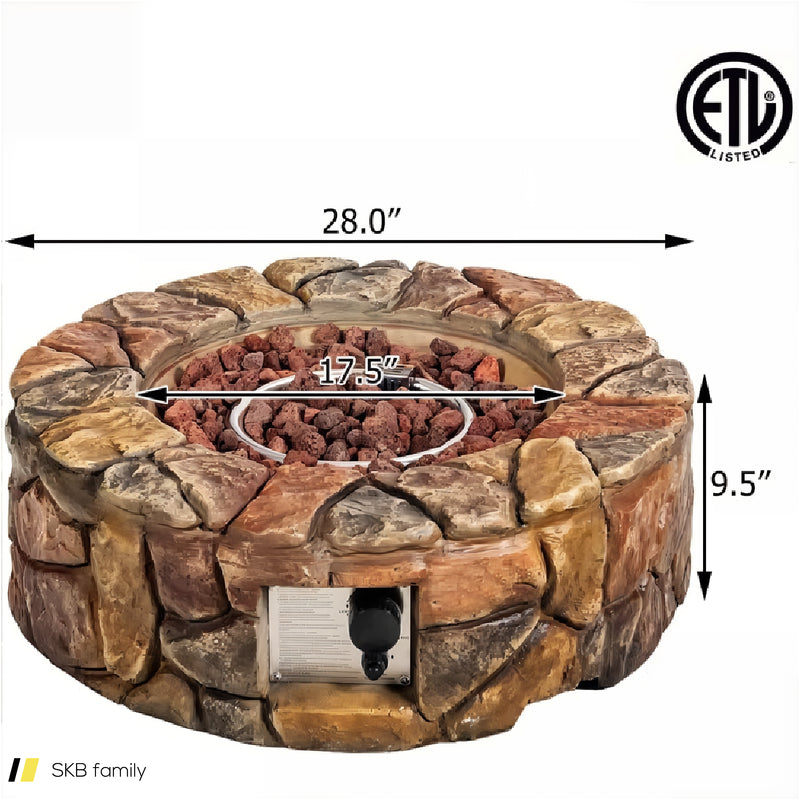 40,000 Btu Stone Gas Fire Stove Pit For Outdoor Patio Garden Backyard 240615-230879