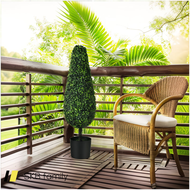 2 Pack 3 Feet Artificial Tower Uv Resistant Indoor Outdoor Topiary Tree 240615-230883