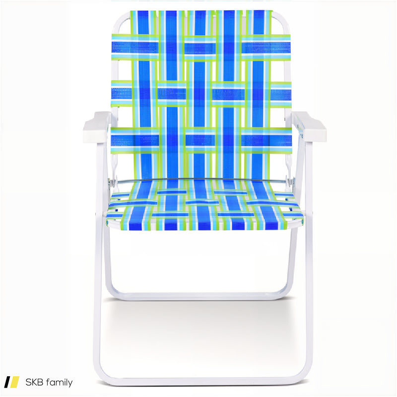 6 Pieces Folding Beach Chair Camping Lawn Webbing Chair 240615-230885