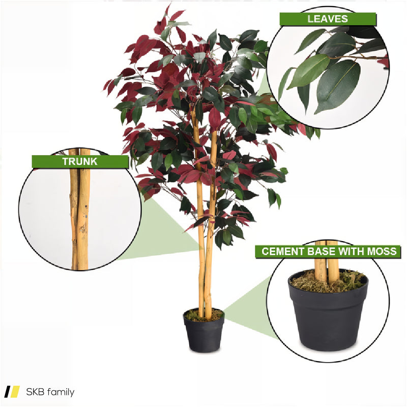 4 Feet Tall Artificial Ficus Tree With Nursery Pot 240615-230888