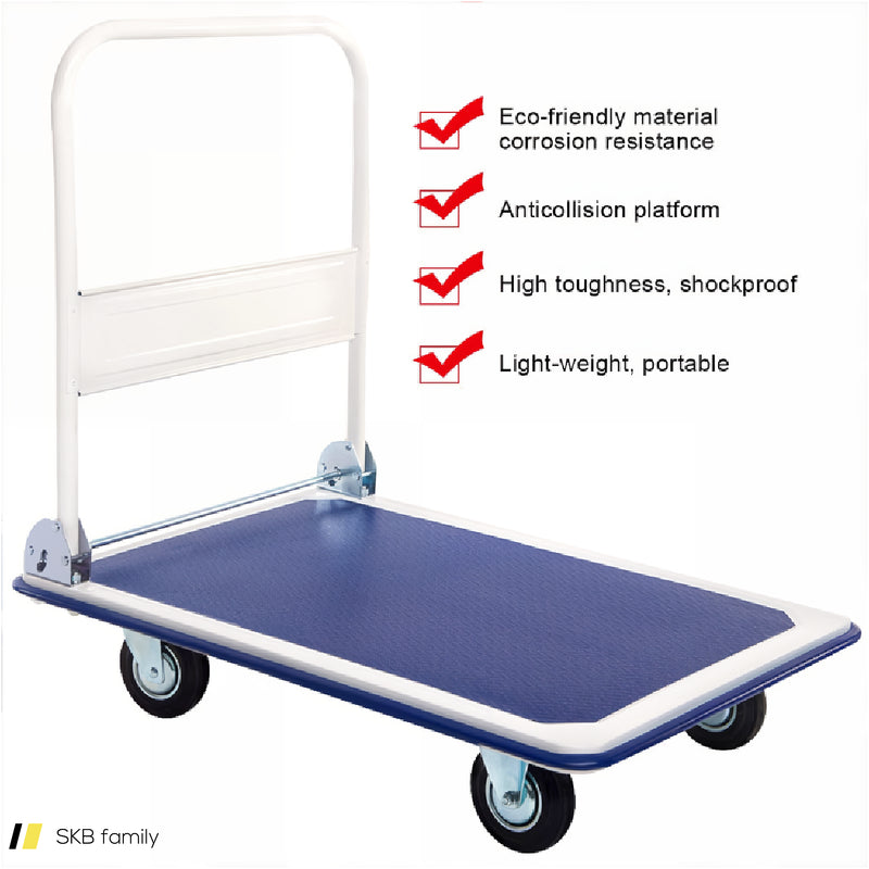 660 Pounds Folding Platform Cart Dolly Hand Truck 240615-230889